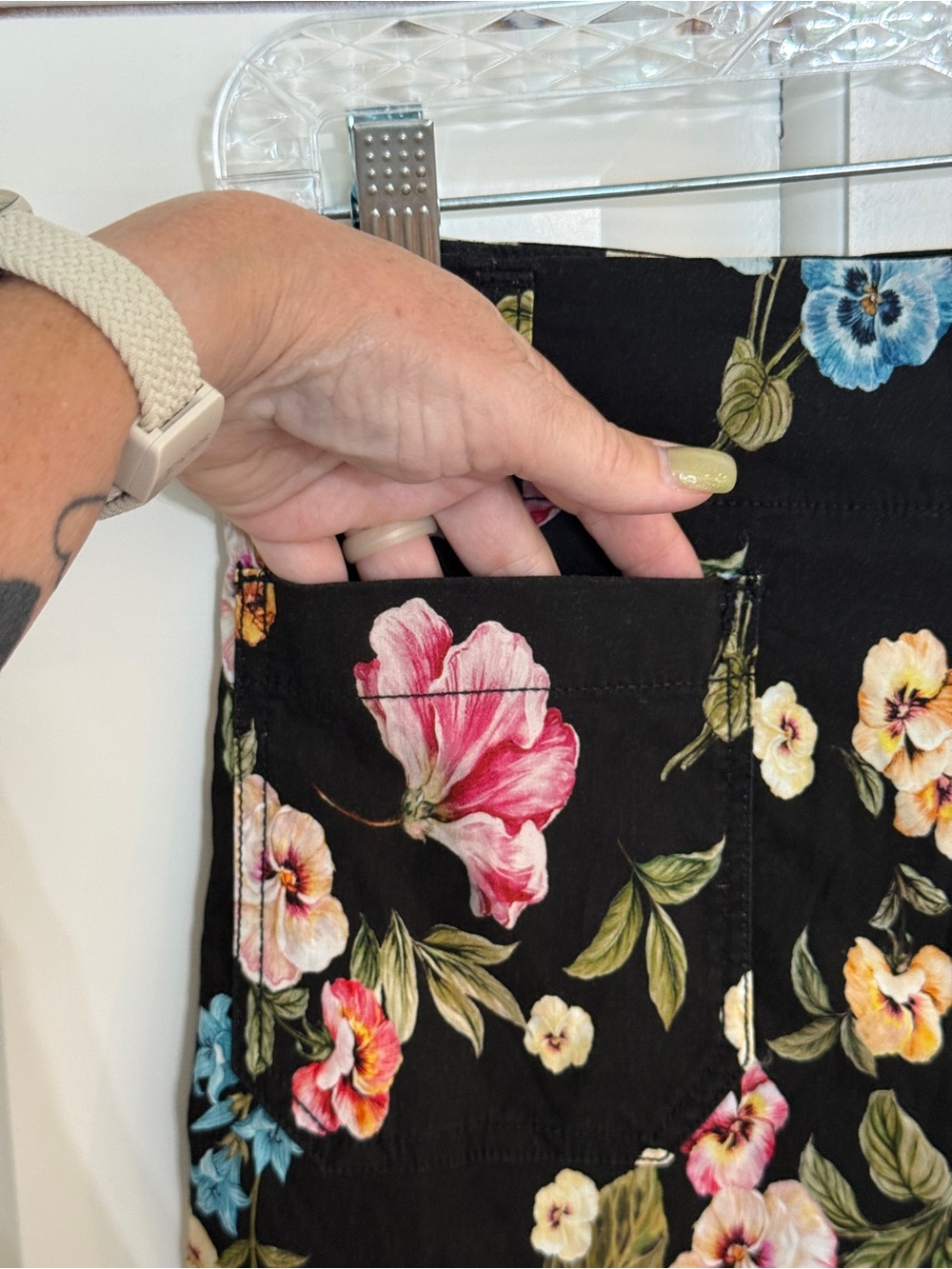 Maeve Anthropologie The Colette Floral Cropped Wide Leg Pants 26 25909 - Picture 7 of 16